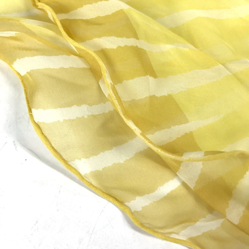 HERMES scarf silk yellow triangle Triangle Women Used Authentic