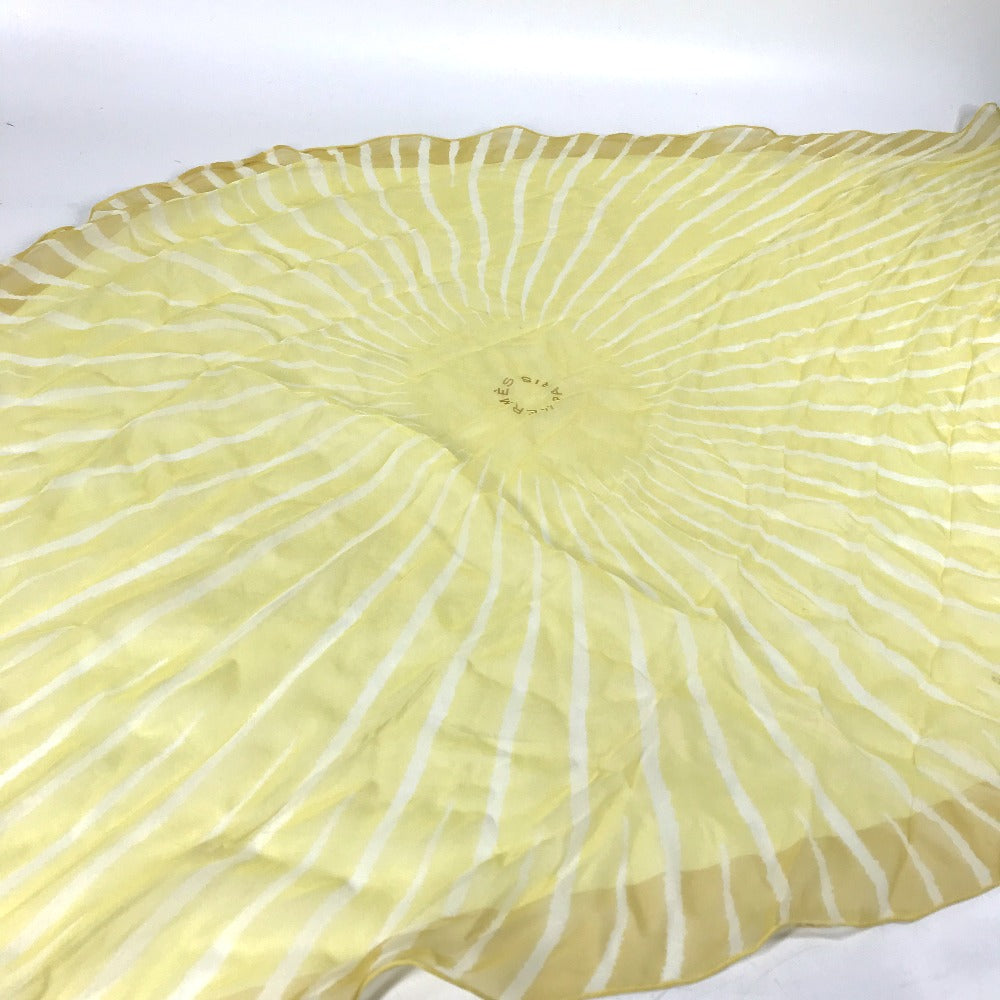 HERMES scarf silk yellow triangle Triangle Women Used Authentic