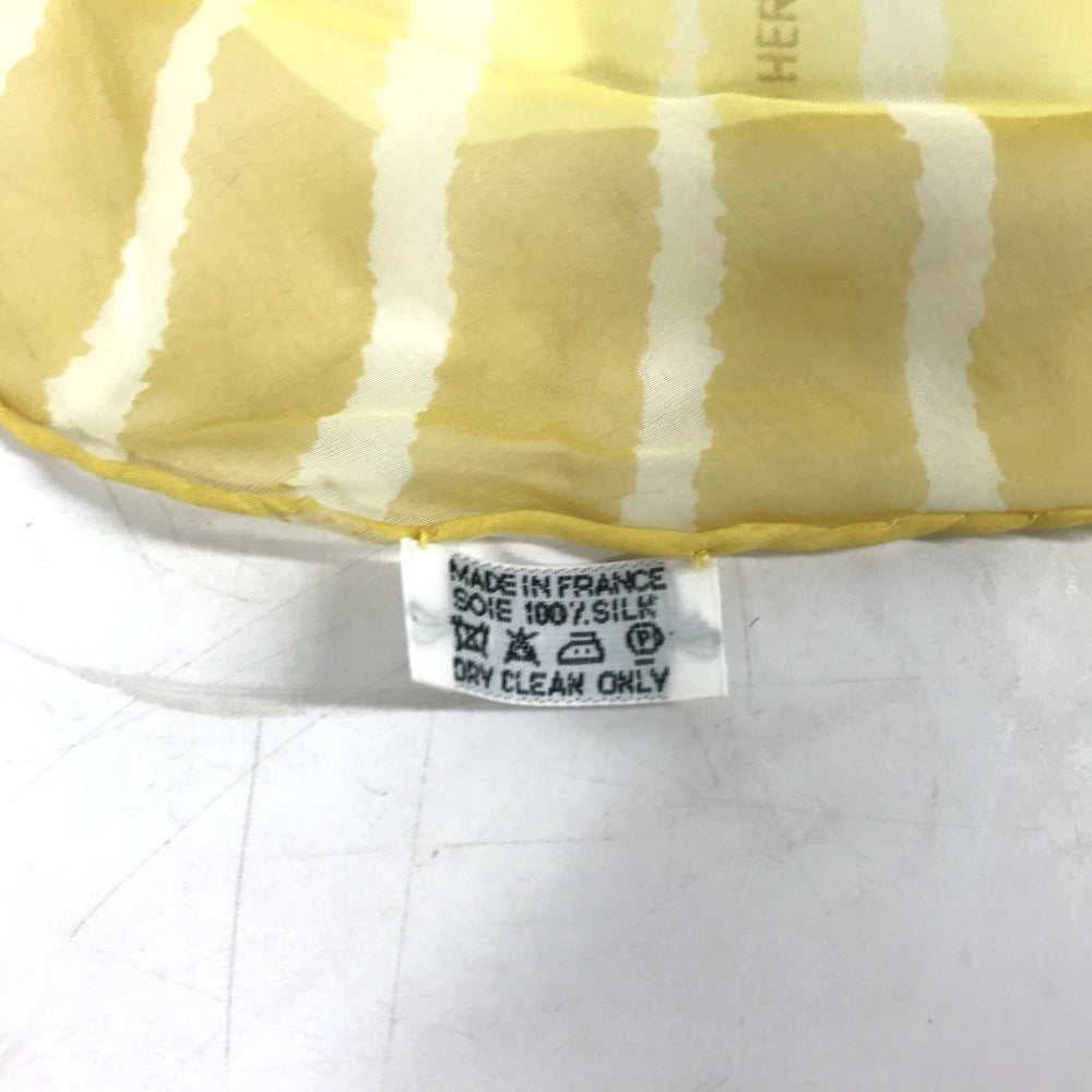 HERMES scarf silk yellow triangle Triangle Women Used Authentic
