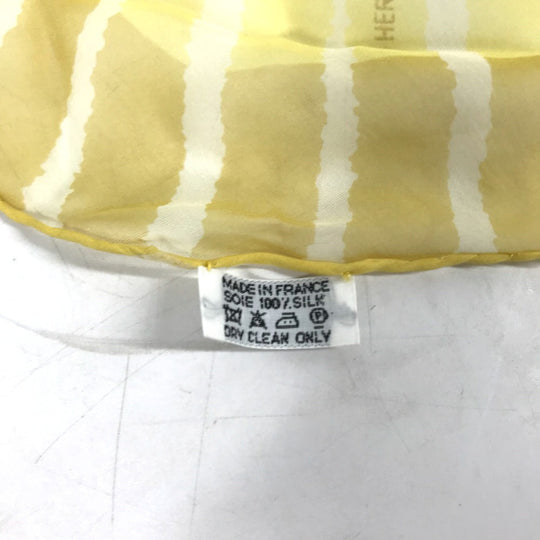 HERMES scarf silk yellow triangle Triangle Women Used Authentic