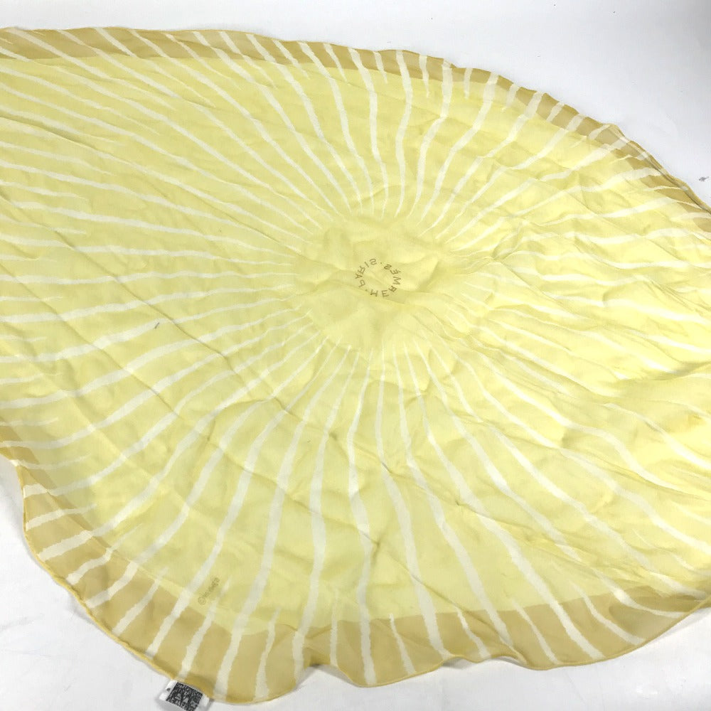 HERMES scarf silk yellow triangle Triangle Women Used Authentic