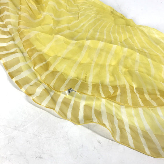 HERMES scarf silk yellow triangle Triangle Women Used Authentic