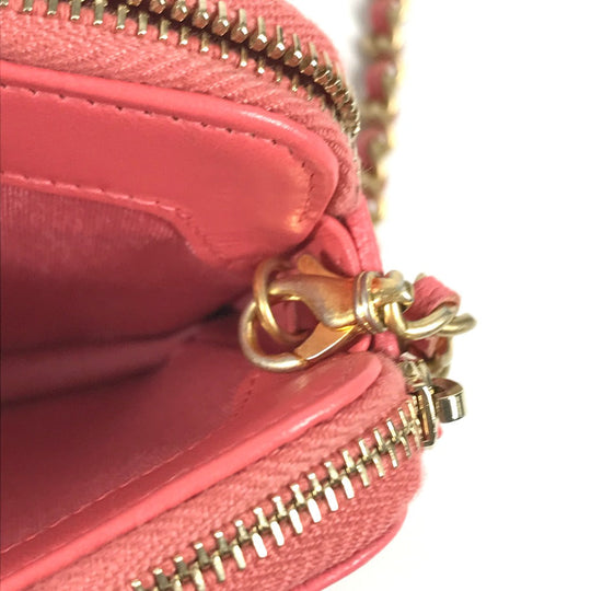CHANEL Shoulder Bag A84069 Caviar skin Pink x Gold Metal CCCOCO Mark Boy Chanel COCO Mark Women Used Authentic