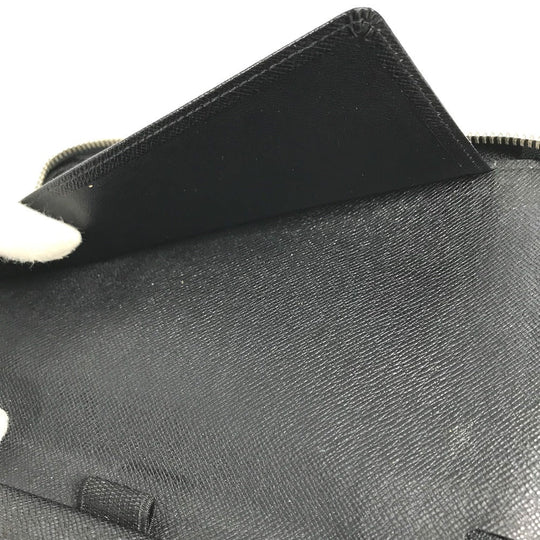 LOUIS VUITTON Long Wallet Purse N63077 Damier Grafitto Canvas black Damier Zippy Organizer mens Used Authentic