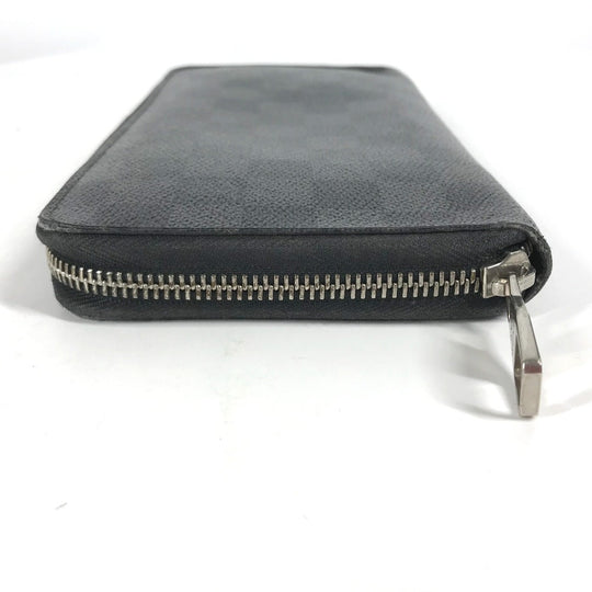 LOUIS VUITTON Long Wallet Purse N63077 Damier Grafitto Canvas black Damier Zippy Organizer mens Used Authentic