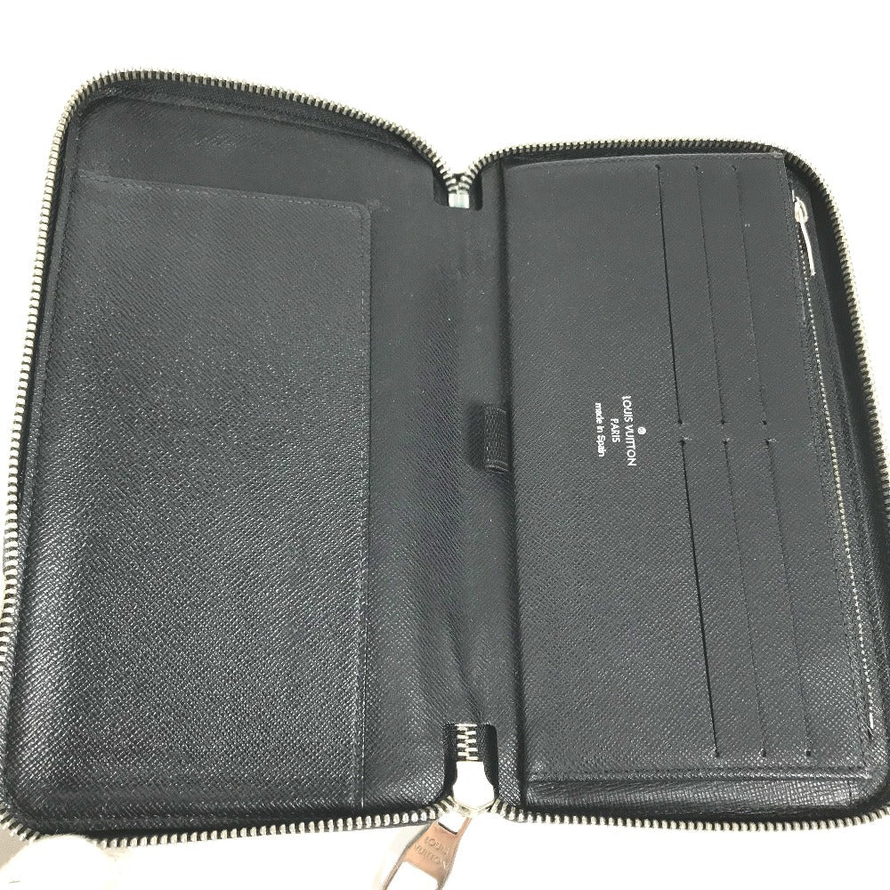 LOUIS VUITTON Long Wallet Purse N63077 Damier Grafitto Canvas black Damier Zippy Organizer mens Used Authentic