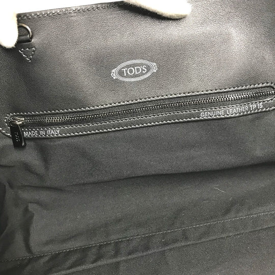 TOD’S Tote Bag Harako Black x navy Shoulder Bag Shoulder Bag Grid pattern