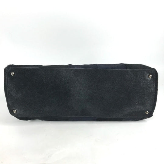 TOD’S Tote Bag Harako Black x navy Shoulder Bag Shoulder Bag Grid pattern