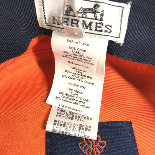 HERMES Casquette cotton Navy Kabul Serie Button Newsboy 57 Women 57 Used Authentic