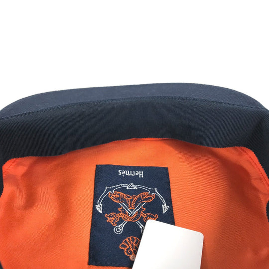 HERMES Casquette cotton Navy Kabul Serie Button Newsboy 57 Women 57 Used Authentic