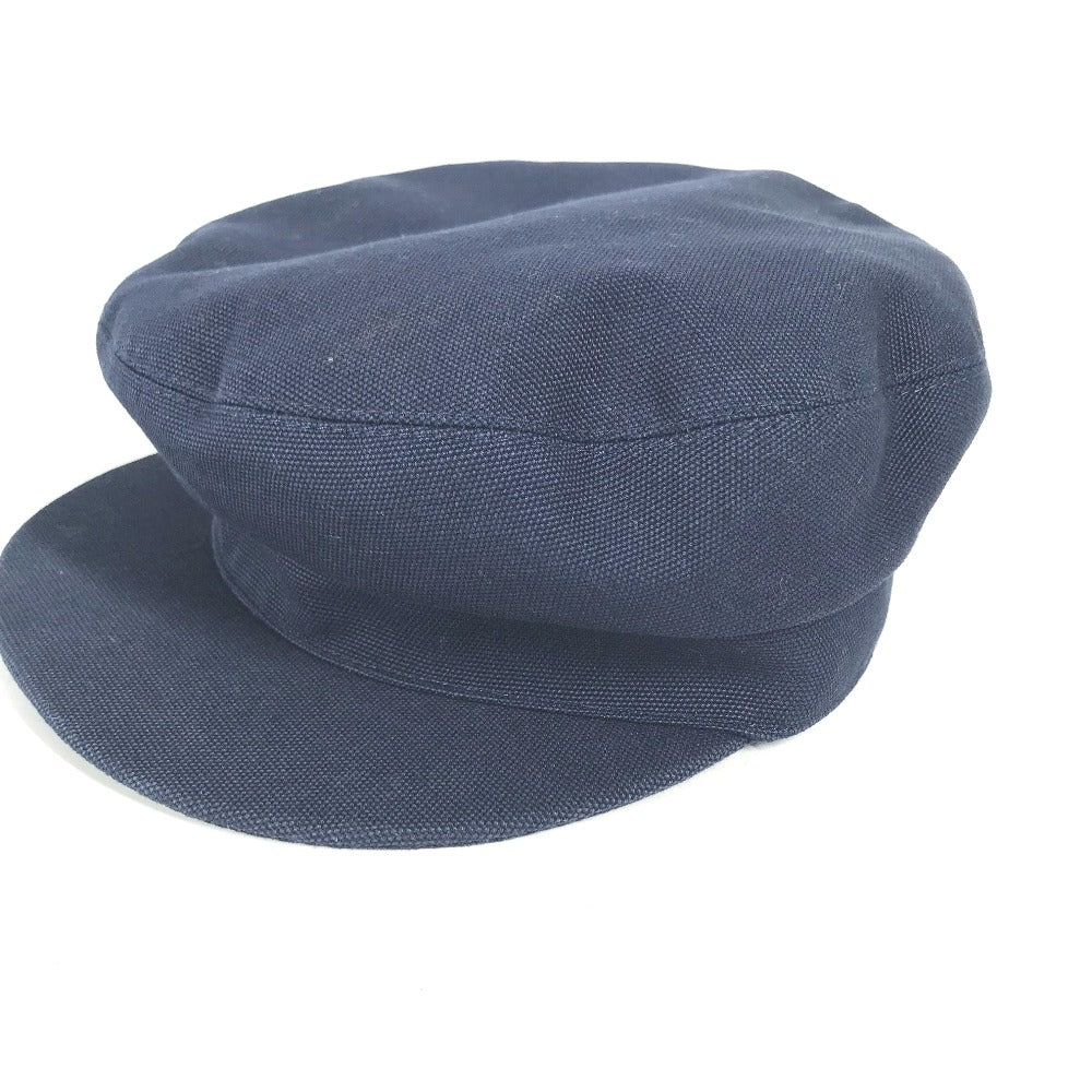 HERMES Casquette cotton Navy Kabul Serie Button Newsboy 57 Women 57 Used Authentic