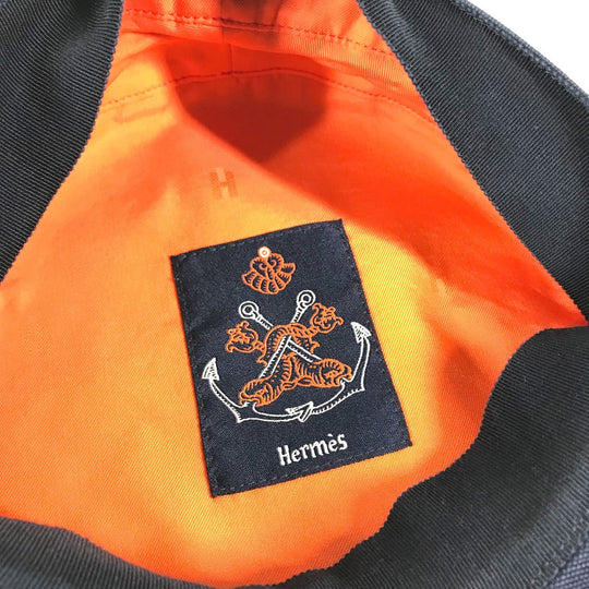 HERMES Casquette cotton Navy Kabul Serie Button Newsboy 57 Women 57 Used Authentic