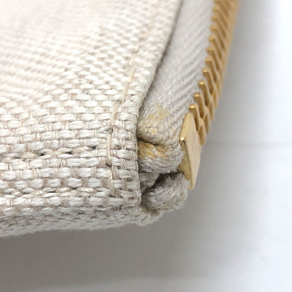 BOTTEGAVENETA Clutch bag canvas beige Pouch, business bag logo Women(Unisex) Used Authentic