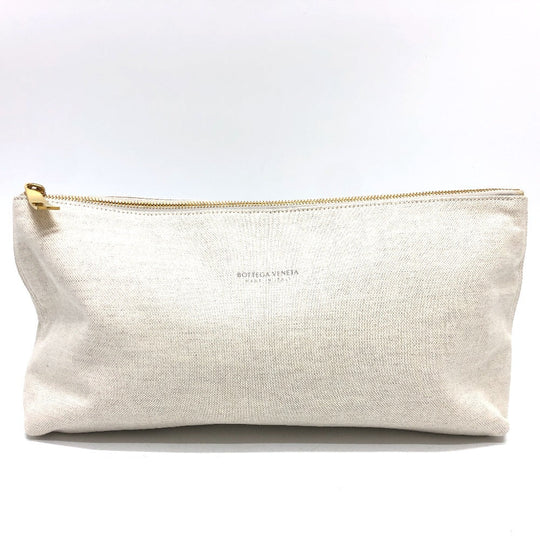 BOTTEGAVENETA Clutch bag canvas beige Pouch, business bag logo Women(Unisex) Used Authentic
