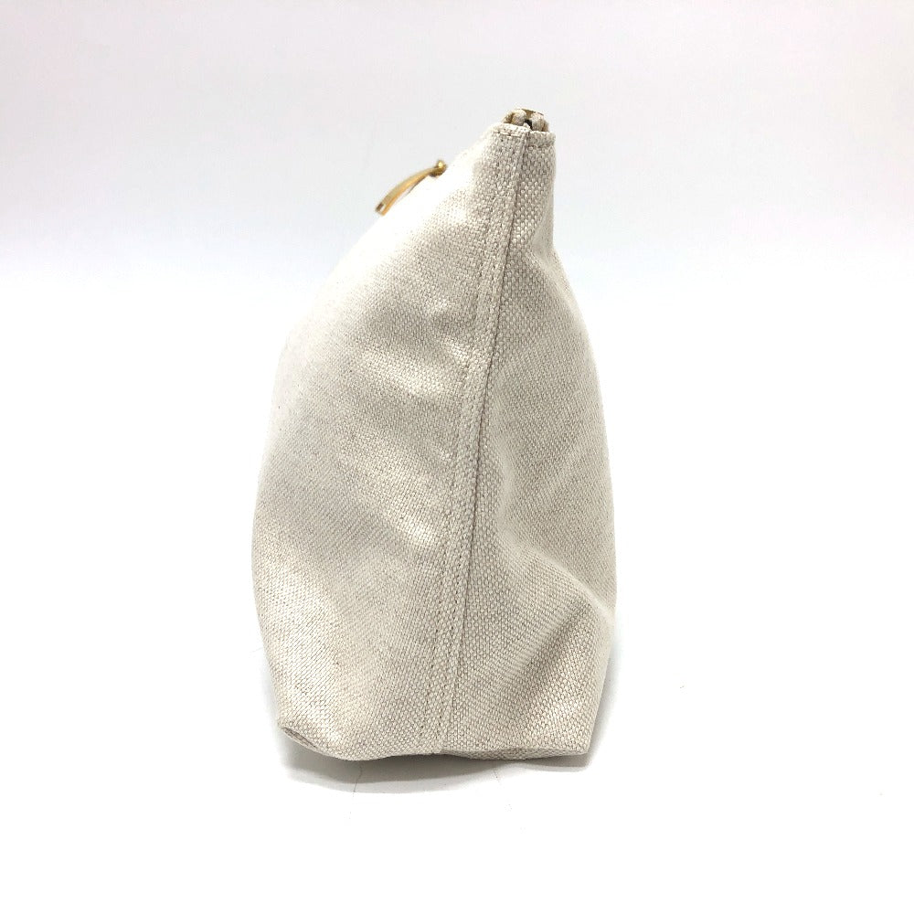 BOTTEGAVENETA Clutch bag canvas beige Pouch, business bag logo Women(Unisex) Used Authentic