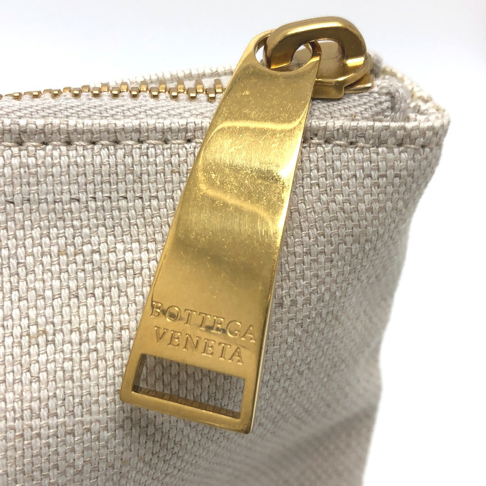 BOTTEGAVENETA Clutch bag canvas beige Pouch, business bag logo Women(Unisex) Used Authentic