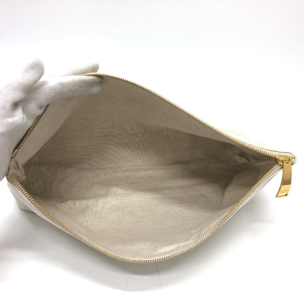 BOTTEGAVENETA Clutch bag canvas beige Pouch, business bag logo Women(Unisex) Used Authentic