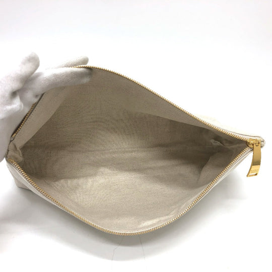 BOTTEGAVENETA Clutch bag canvas beige Pouch, business bag logo Women(Unisex) Used Authentic
