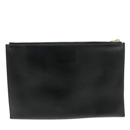 DIOR HOMME Clutch bag leather black Star x Rose Paint mens Used Authentic