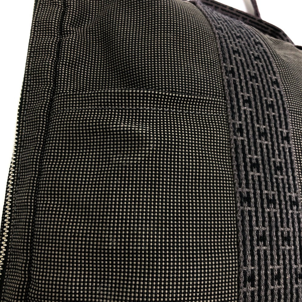 HERMES Business bag canvas gray 2WAY Shoulder Bag Her Line mens Used Authentic