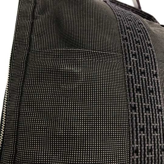 HERMES Business bag canvas gray 2WAY Shoulder Bag Her Line mens Used Authentic