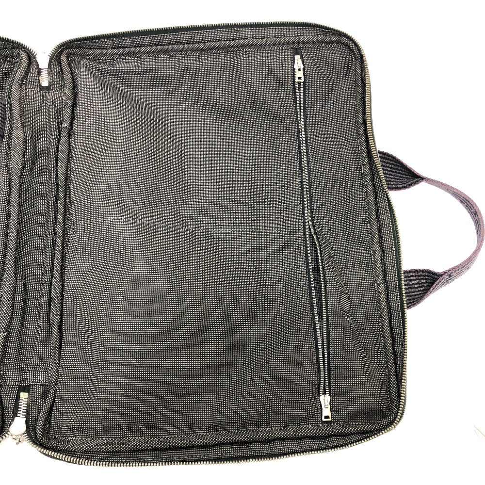 HERMES Business bag canvas gray 2WAY Shoulder Bag Her Line mens Used Authentic
