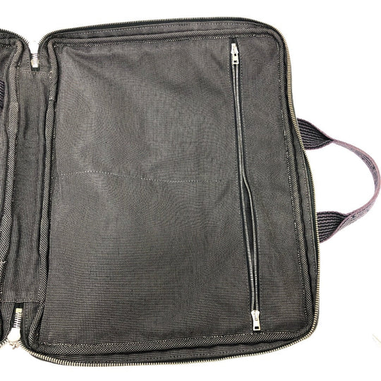 HERMES Business bag canvas gray 2WAY Shoulder Bag Her Line mens Used Authentic