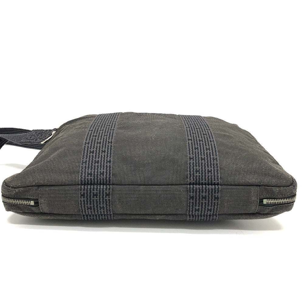 HERMES Business bag canvas gray 2WAY Shoulder Bag Her Line mens Used Authentic