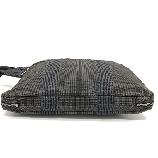 HERMES Business bag canvas gray 2WAY Shoulder Bag Her Line mens Used Authentic