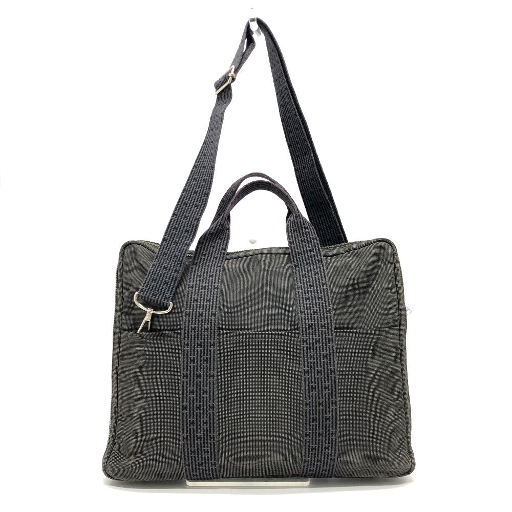HERMES Business bag canvas gray 2WAY Shoulder Bag Her Line mens Used Authentic