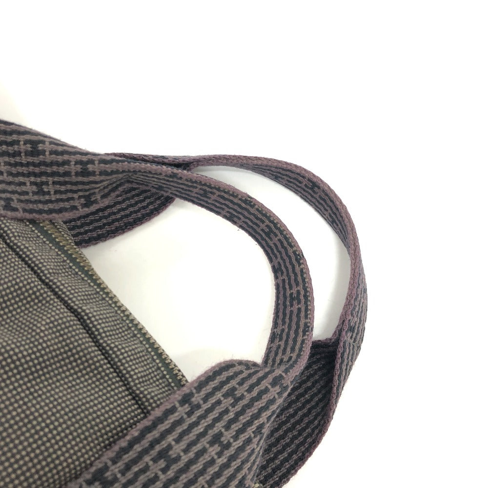 HERMES Business bag canvas gray 2WAY Shoulder Bag Her Line mens Used Authentic