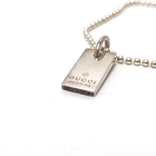 GUCCI bracelet SV925 Silver logo tag Women Used Authentic