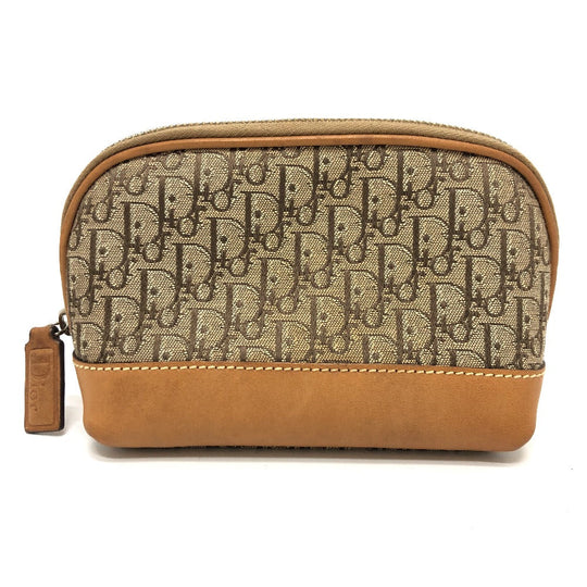 Dior Accessory pouch canvas beige Trotter Women Used Authentic