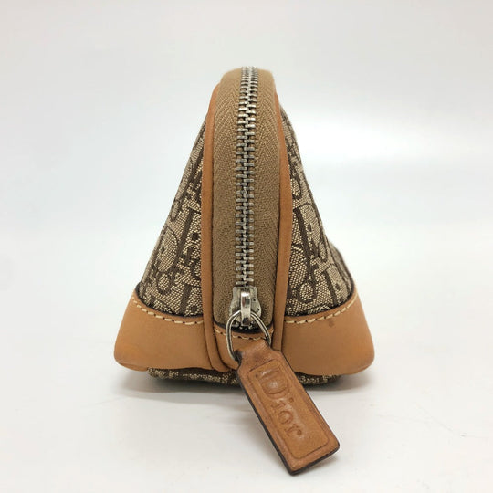 Dior Accessory pouch canvas beige Trotter Women Used Authentic