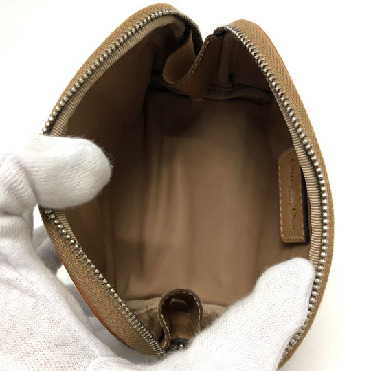Dior Accessory pouch canvas beige Trotter Women Used Authentic