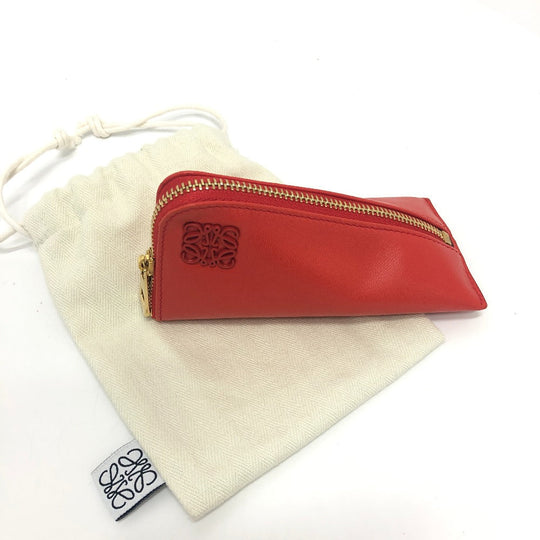 LOEWE Coin case leather Red anagram