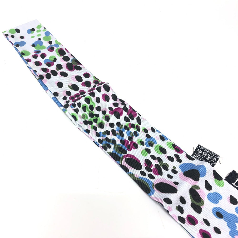 Dior scarf silk multicolor Leopard Pattern Mitsua Women Used Authentic