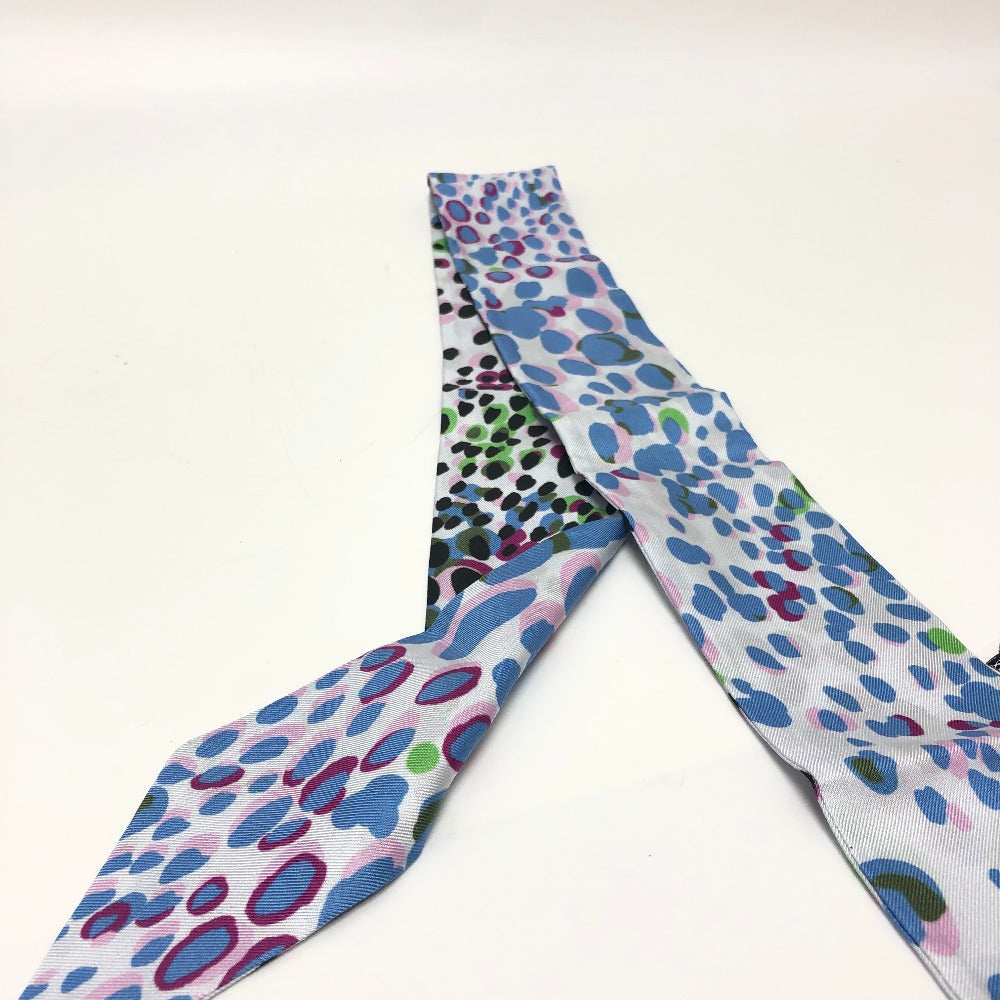 Dior scarf silk multicolor Leopard Pattern Mitsua Women Used Authentic