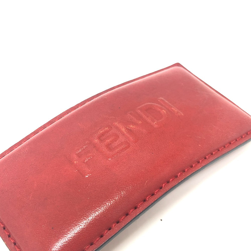 FENDI Valletta leather Red logo Women Used Authentic