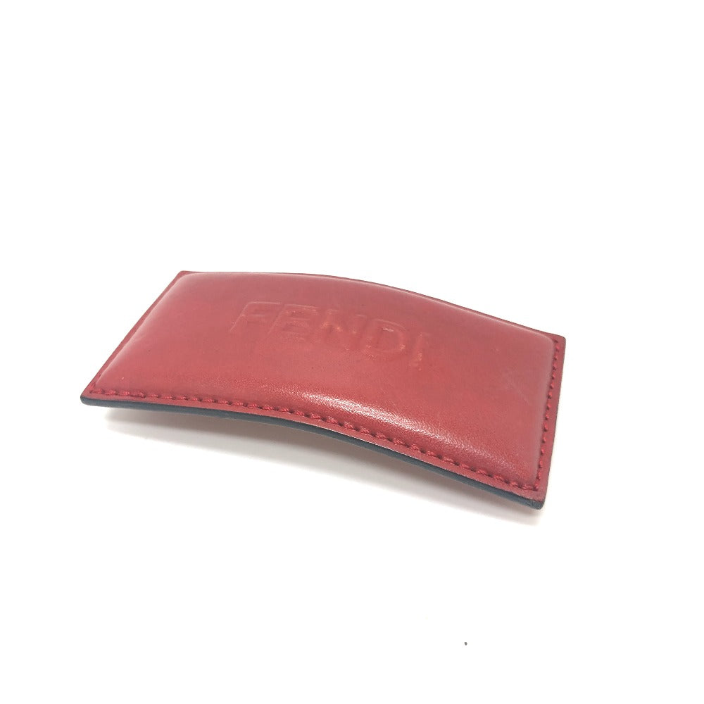 FENDI Valletta leather Red logo Women Used Authentic