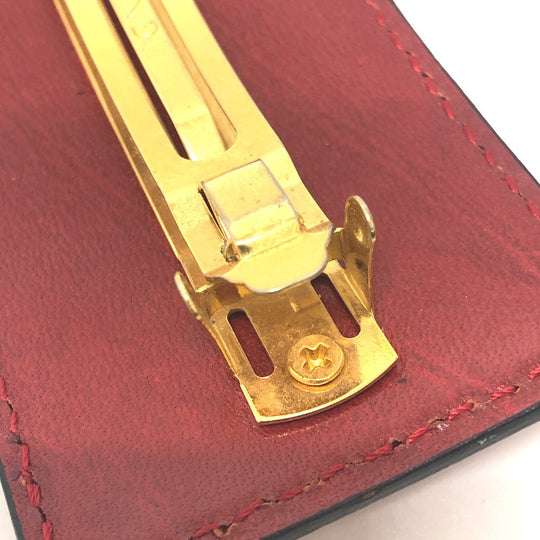 FENDI Valletta leather Red logo Women Used Authentic