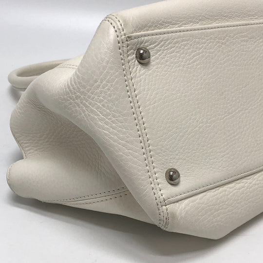 CHANEL Tote Bag A29293 leather white Executive Women Used Authentic