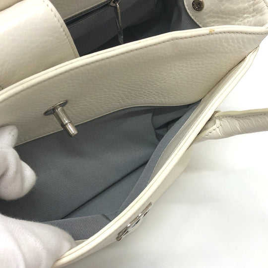 CHANEL Tote Bag A29293 leather white Executive Women Used Authentic