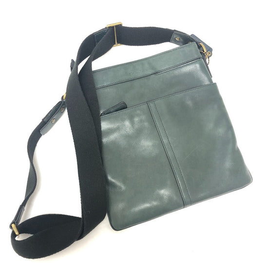 COACH Shoulder Bag 70710 leather green flat mens Used Authentic