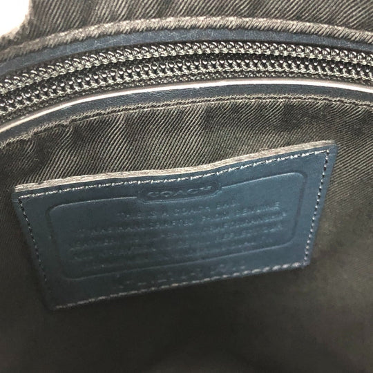 COACH Shoulder Bag 70710 leather green flat mens Used Authentic