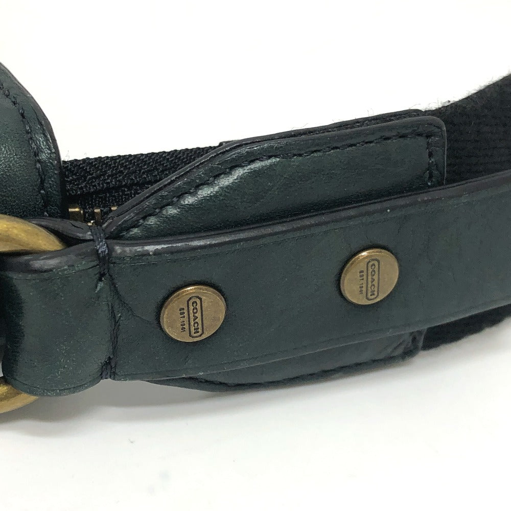 COACH Shoulder Bag 70710 leather green flat mens Used Authentic