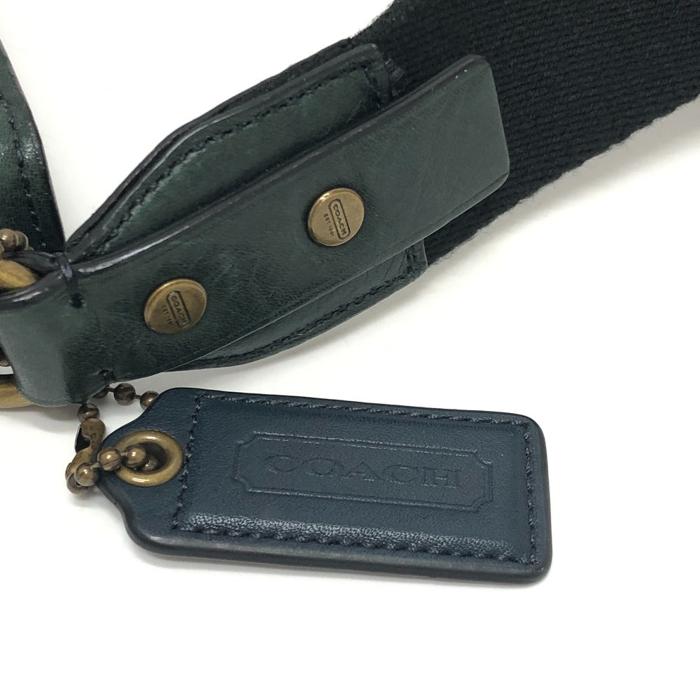 COACH Shoulder Bag 70710 leather green flat mens Used Authentic