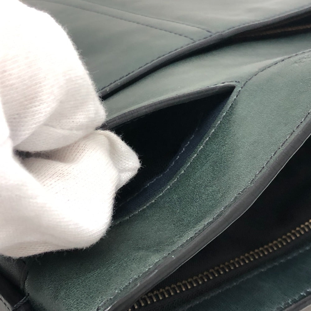 COACH Shoulder Bag 70710 leather green flat mens Used Authentic