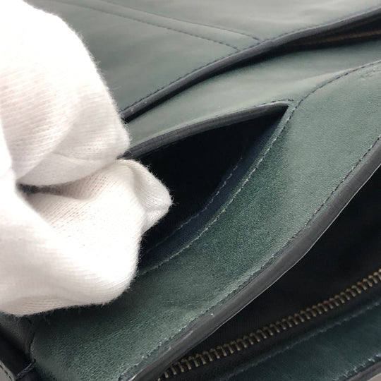 COACH Shoulder Bag 70710 leather green flat mens Used Authentic