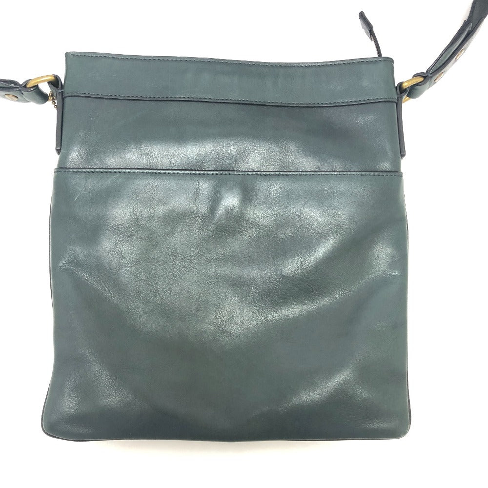 COACH Shoulder Bag 70710 leather green flat mens Used Authentic